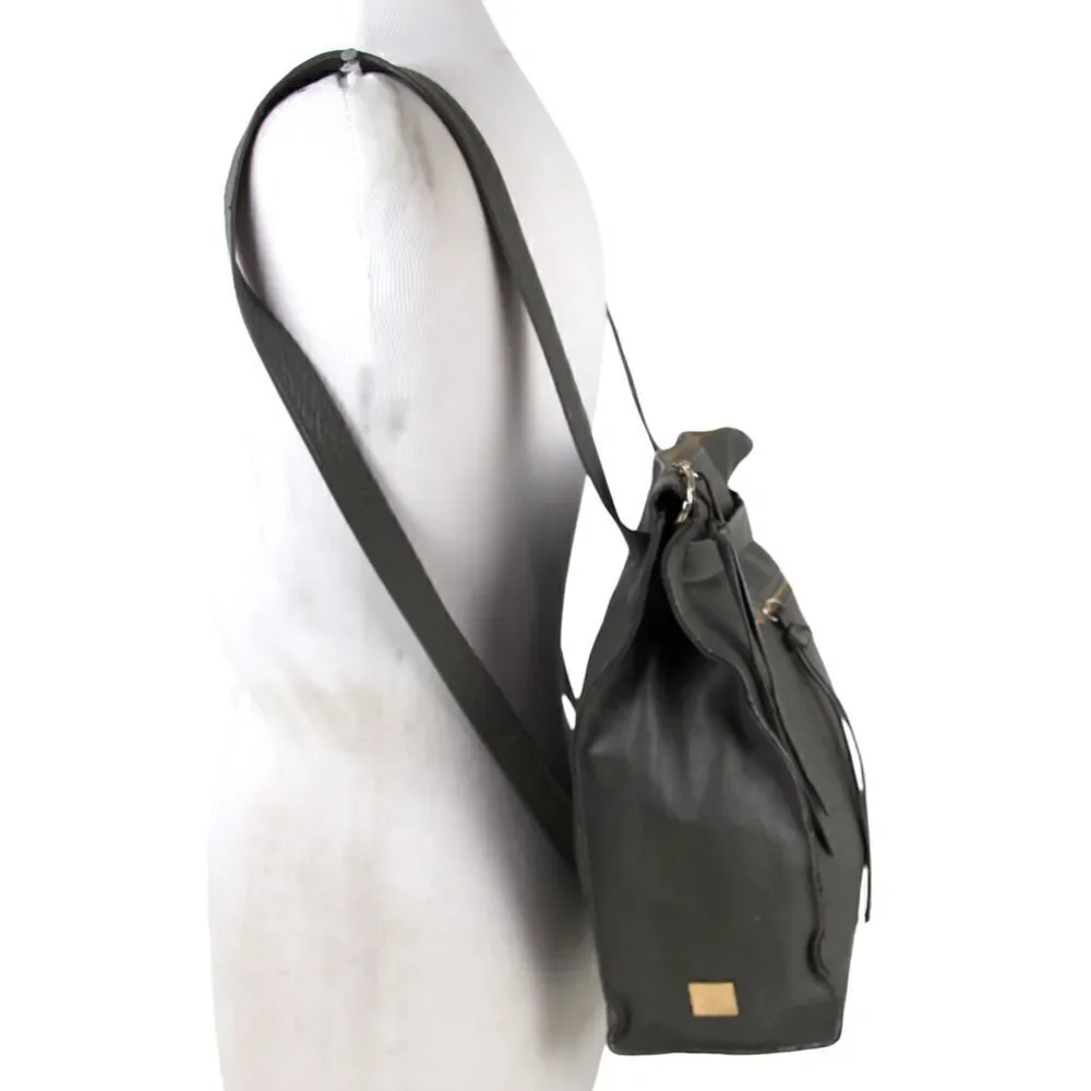 Kooba GRAY GENUINE LEATHER BACKPACK CONVERTIBLE SHOULDER BAG X-BODY PURSE